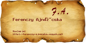 Ferenczy Ajnácska névjegykártya